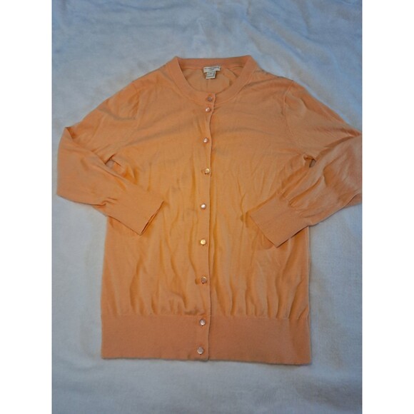 J.Crew 100% Cotton Button Up Clare Cardigan Sweater Orange EUC Size S - Picture 6 of 10